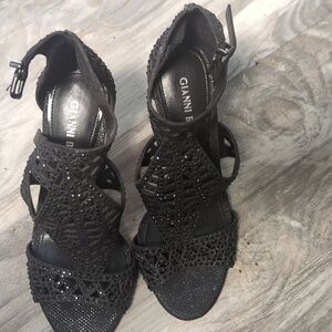 Gianni Bini black heels with rhinestones